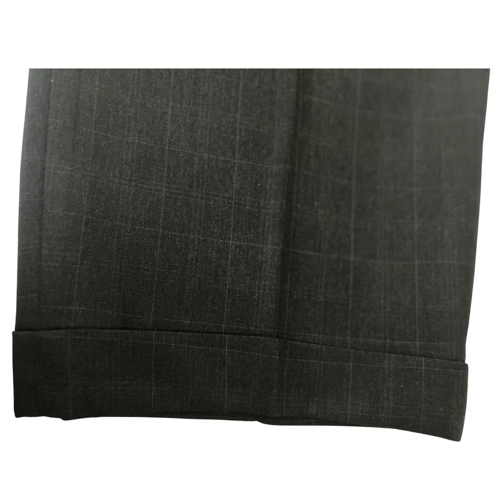 Chiavari Suit Mens 48R/42w Charcoal windowpane 100%‎ Wool 2 Button Made in Italy - Picture 10 of 10
